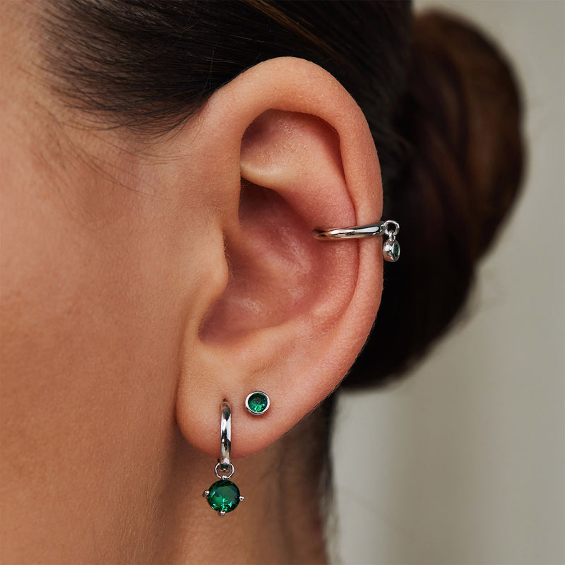 Violet Hamden Venus 925 Sterling Zilveren Ear Cuff Met Geboortesteen VH370001-JUL-zoom-