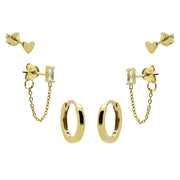 Karma 925 Sterling Silver Gold-coloured The Fave Earparty EPV10GP