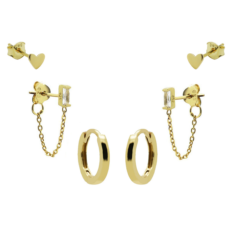 Karma 925 Sterling Silver Gold-coloured The Fave Earparty EPV10GP-zoom-