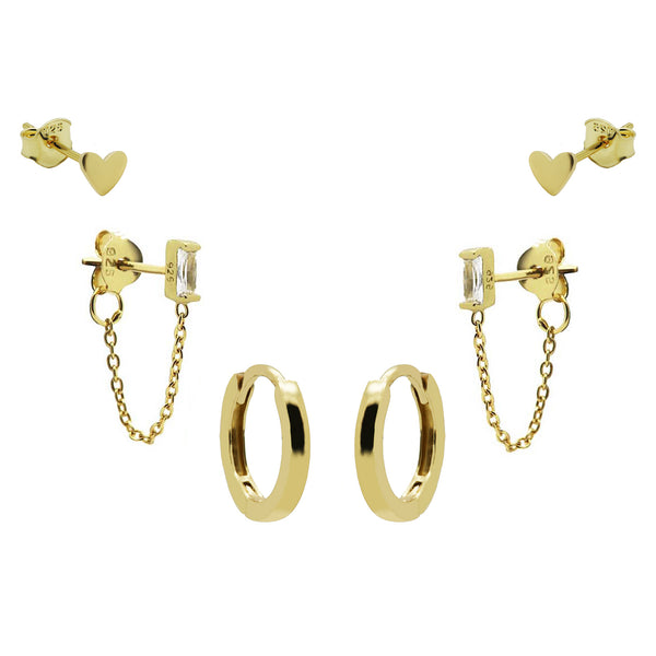Karma 925 Sterling Silver Gold-coloured The Fave Earparty EPV10GP