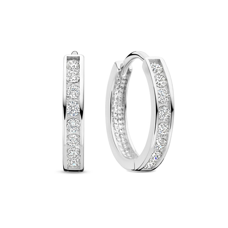 Isabel Bernard Saint Germain Tiphaine 14 karaat Witgouden oorringen met zirkonia IB360094-zoom-
