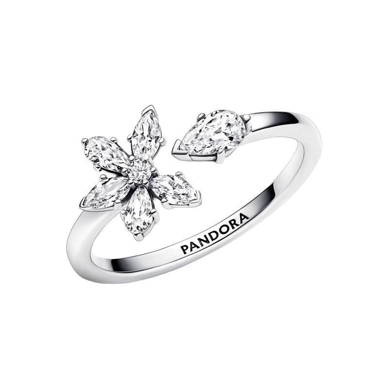 Pandora Timeless 925 Sterling Silver Sparkling Herbarium Cluster Ring 192611C01-58-zoom-