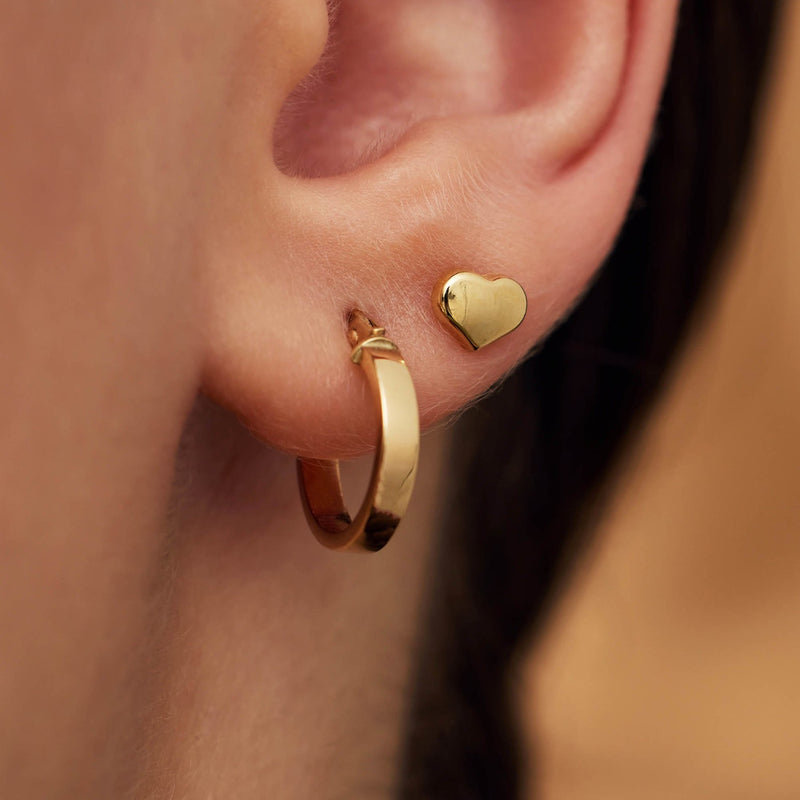 Beloro Jewels Regalo d'Amore 9 karaat gouden oorbellen set met hart BO90036-zoom-