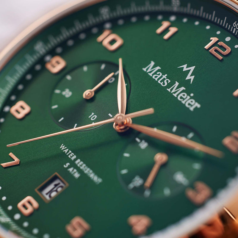 Mats Meier Mont Vélan Chrono Groen/Bruine Horloge MM10002-zoom-