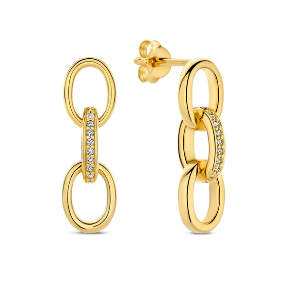 Parte Di Me Bibbiena Poppi Clara 925 Sterling Zilveren Gold Plated Oorhangers PDM36192