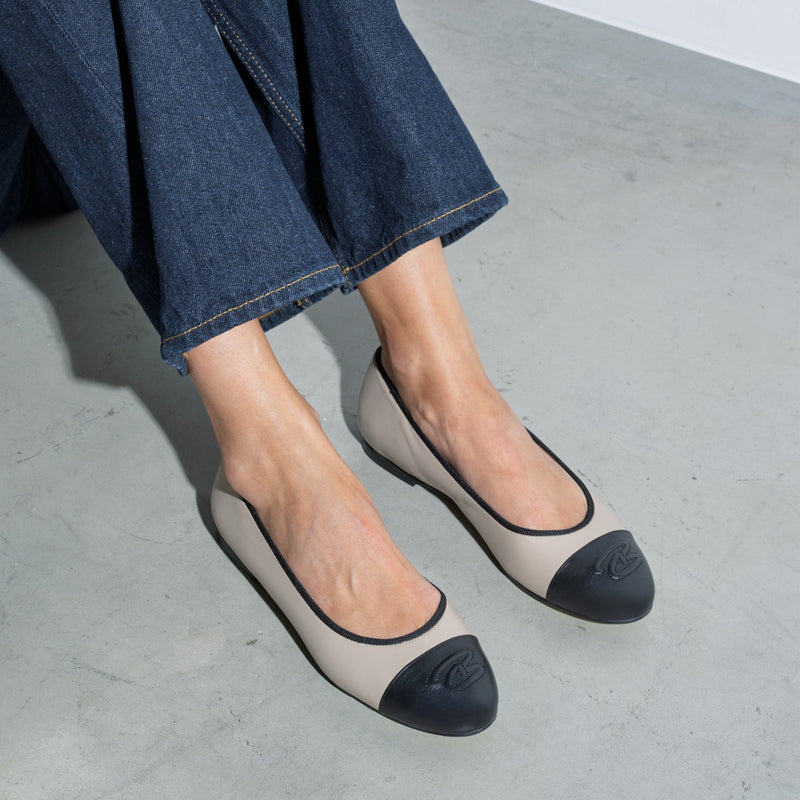 Isabel Bernard Vendôme Ynes Taupe Kalfsleren Ballerinas IB51011-078-36-zoom-