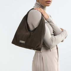 Isabel Bernard Honoré Grace mini dark brown suede handbag IB21132-131