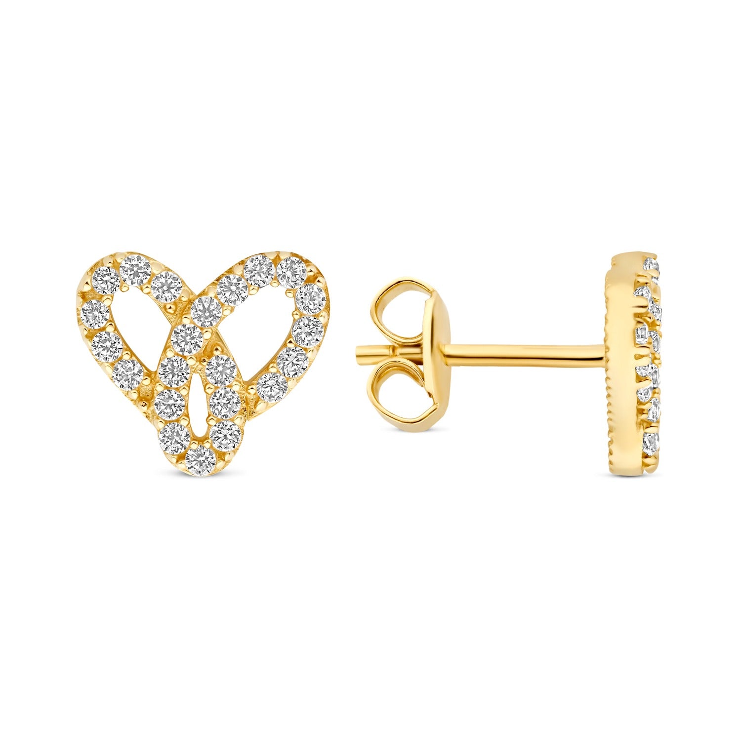 Beloro Jewels Monte Napoleone Dorothee 9 karat gold ear studs with zirconia stones BO360121