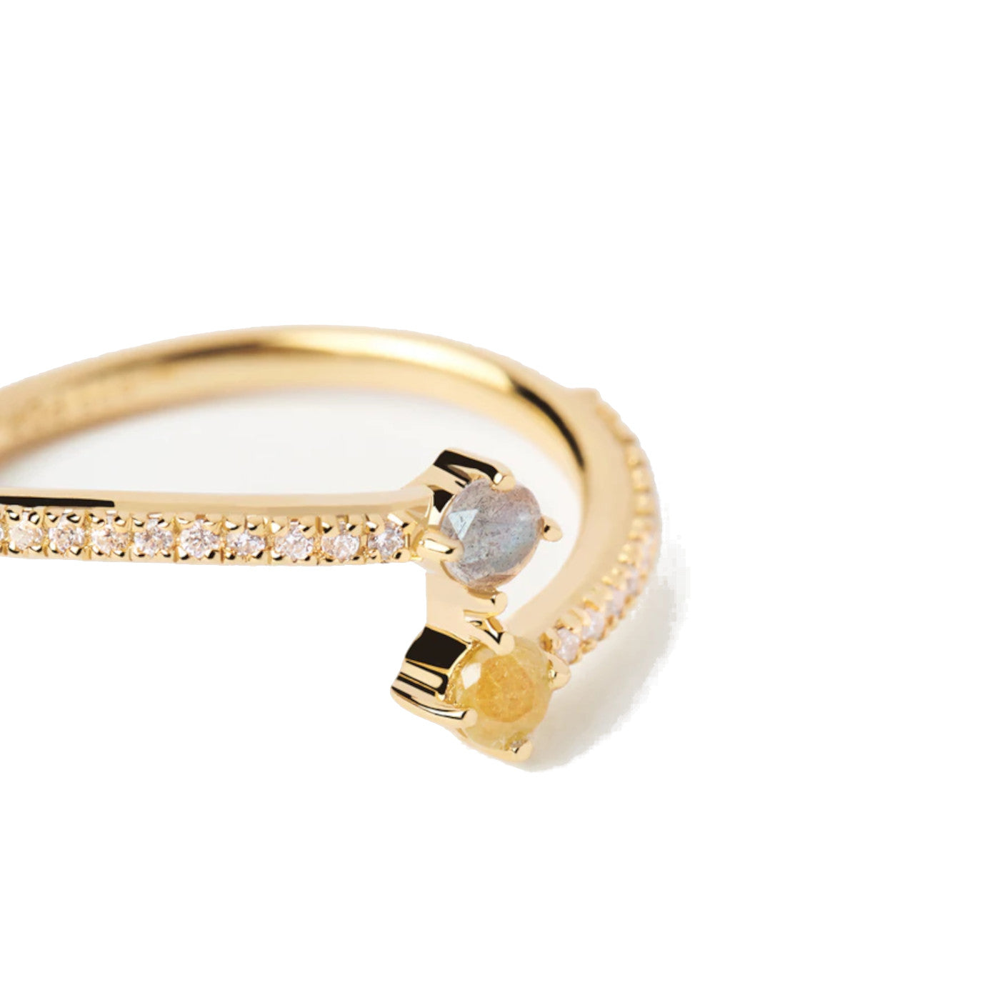 P D Paola Juno 925 Sterling Zilveren Goudkleurige Villa Ring met 18 Karaat Gouden Plating AN01-647-12