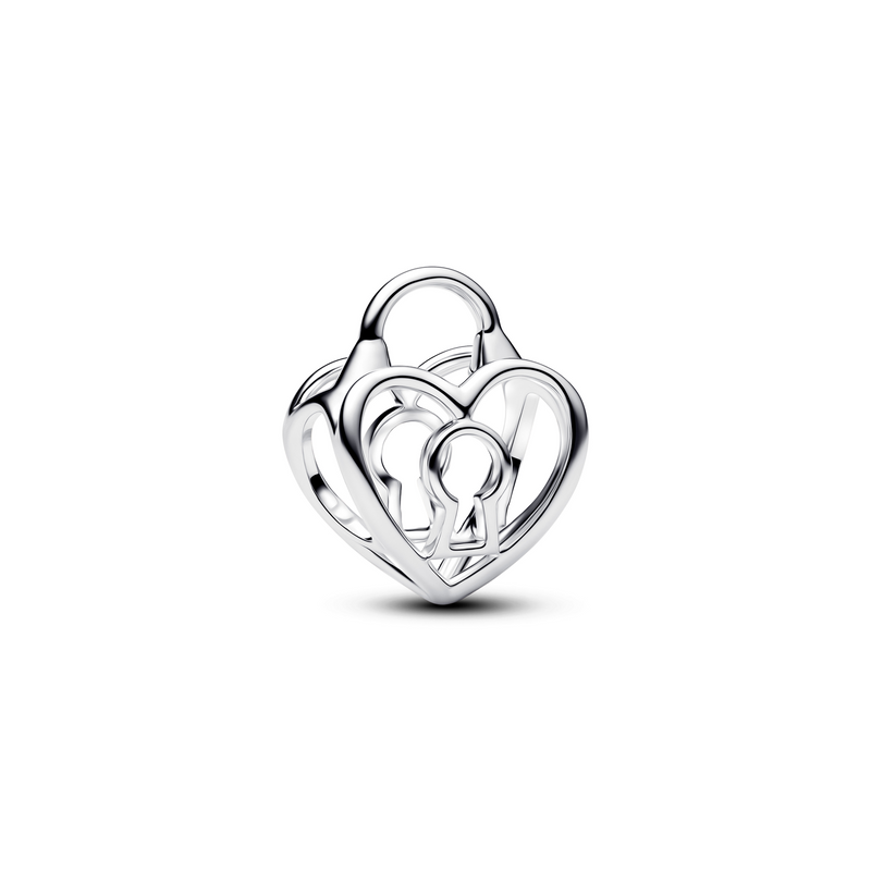 Pandora Moments 925 Sterling Silver Openwork Heart Padlock Charm 794358C00-zoom-