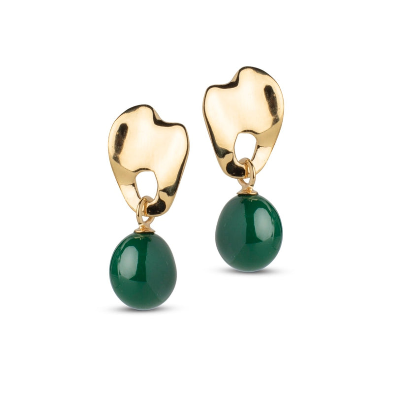 Enamel Copenhagen 925 Sterling Silver Earrings Gold Plated E383G-zoom-