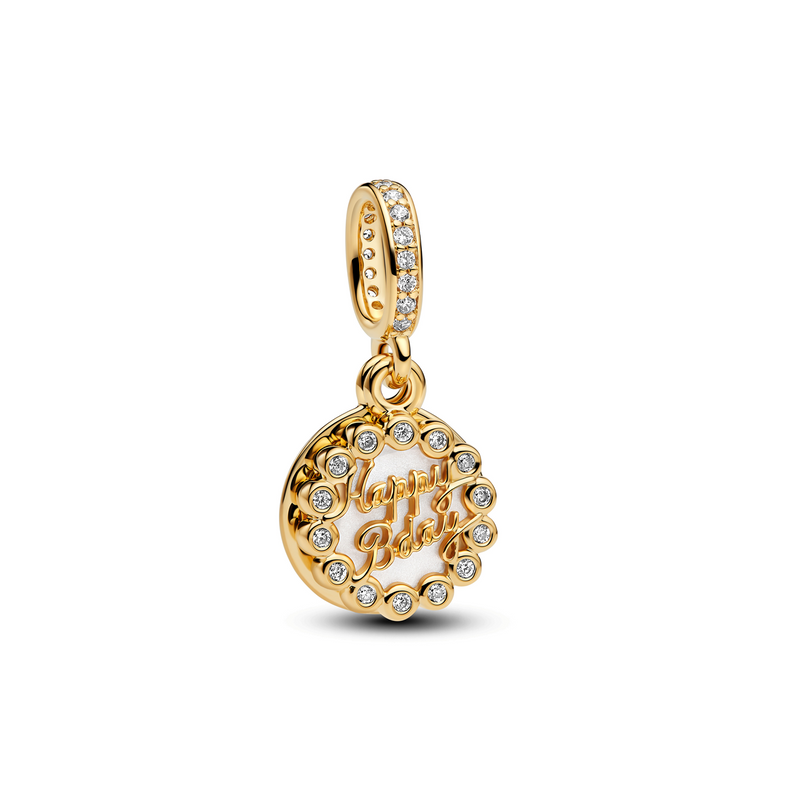 Pandora Moments Gold Plated Happy Birthday Hangende Bedel 763787C01-zoom-