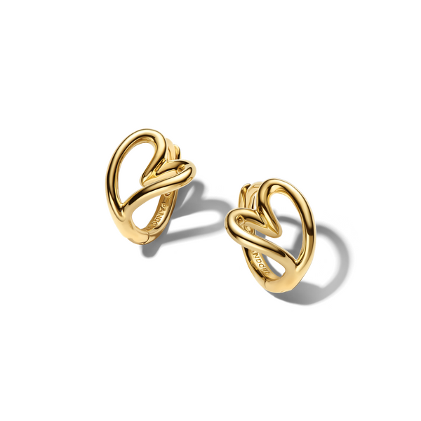 Pandora Essence Gold Plated Organically Shaped Small Heart Earrings 264359C00