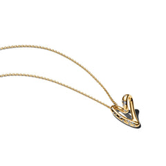 Pandora Essence Gold Plated Cubic Zirconia Organically Shaped Stone-Set Heart Pendant Necklace 364669C01-60