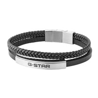 G-STAR Tether02P Black Leather Bracelet GSJ.109.01