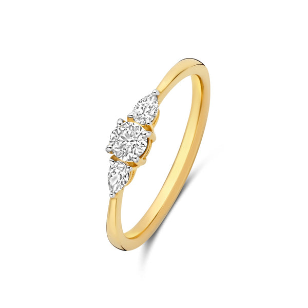 De la Paix Nancy 14 karaat gouden ring met diamant 0.32 karaat