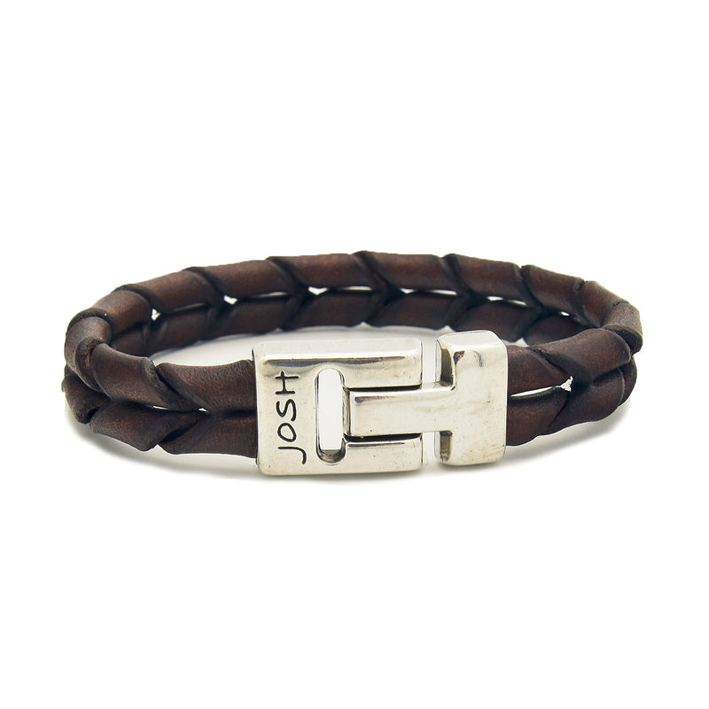 Josh Leather Bracelet 09284-BRA-S/BROWN/L-zoom-