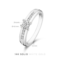 Isabel Bernard Saint Germain Estee 14 Carat Whitegold Ring IB330073-50 (size: 50)
