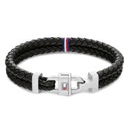 Tommy Hilfiger Jewels Black Leather Bracelet TJ2790361 (Length: 21.00 cm)