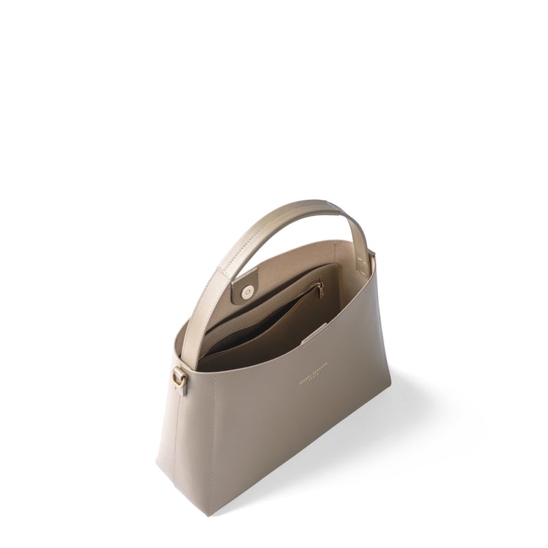 Isabel Bernard Montmarte Béatrice taupe leren handtas van natuurleer IB25095-378-zoom-