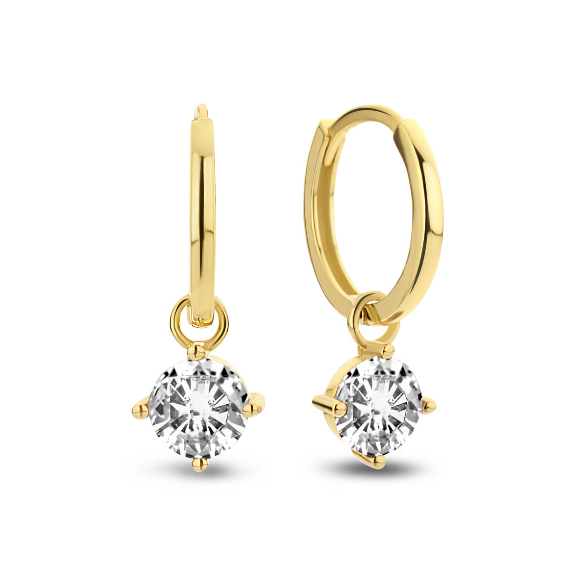 Violet Hamden Venus 925 Sterling Zilveren Goudkleurige Creolen Met Geboortesteen VH360017-MAR