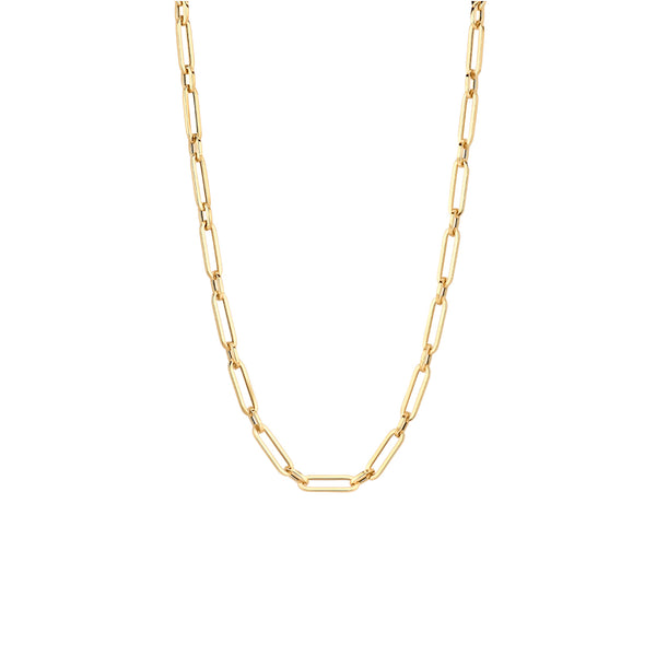 Ketting met grote en kleine schakels 45 cm 14k goud