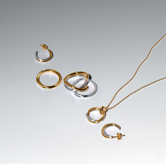 Pandora Essence Gold Plated Organically Shaped Two-Tone Pendant Necklace 363882C00-45