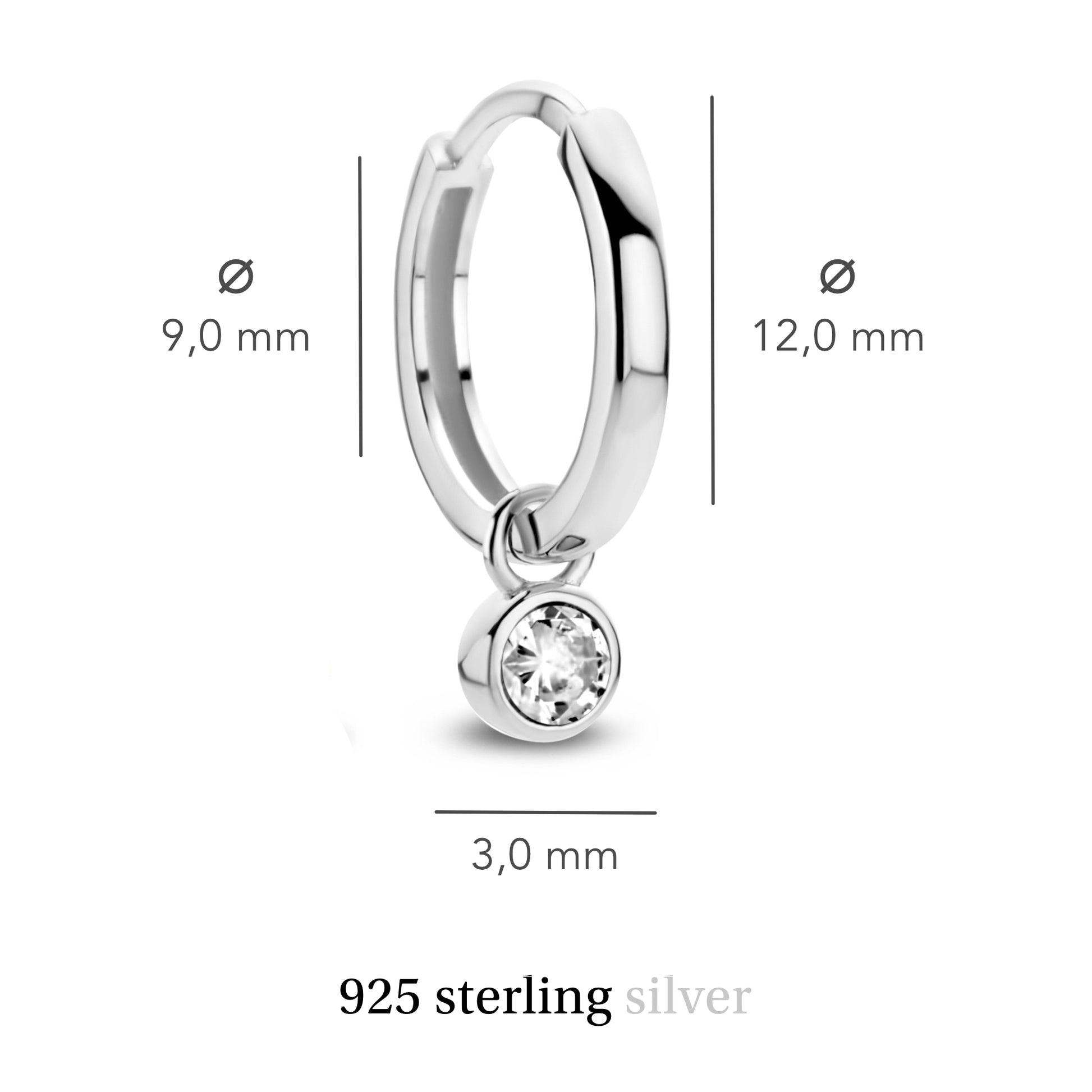 Violet Hamden Venus 925 Sterling Silver Hoop Earrings with Birthstone VH360014-MAR
