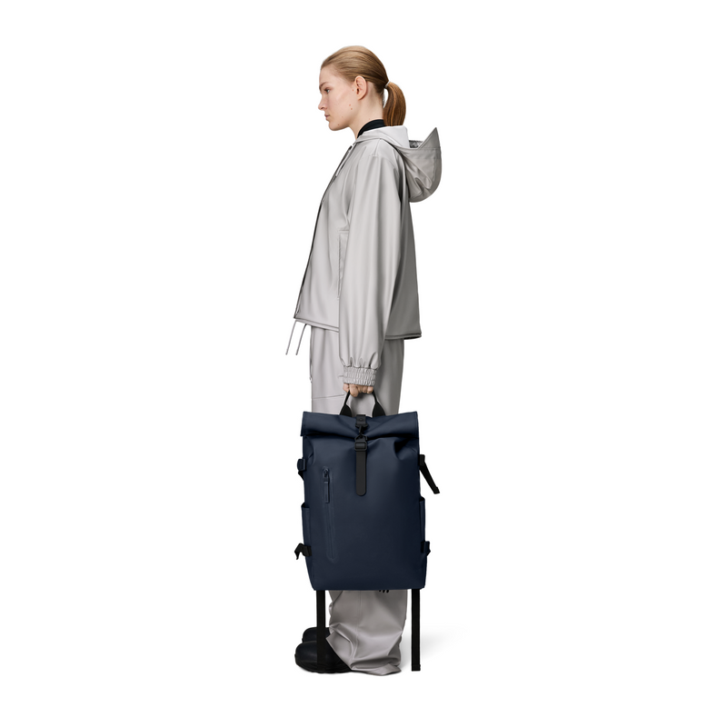 Rains Navy Rolltop Backpack Large R14590-47-zoom-