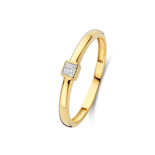 Rivoli Jodi 14 Karaat Gouden Stacking Ring Met Zirkonia Steentje