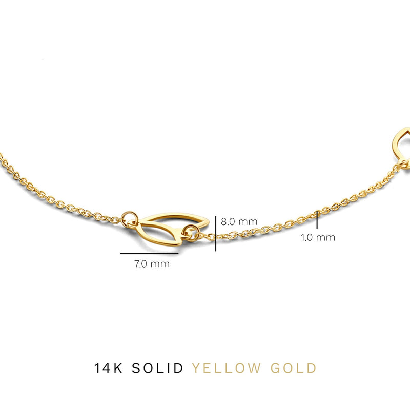 Isabel Bernard Cadeau d'Isabel 14 karaat gouden ketting en armband giftset IB90187-zoom-