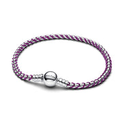 Pandora Moments Purple Cord Box Chain Armband 593816C03