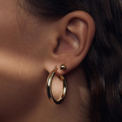 Parte Di Me Bibbiena Poppi Casentino 925 Sterling Silver Gold Plated Hoop Earrings PDM36154