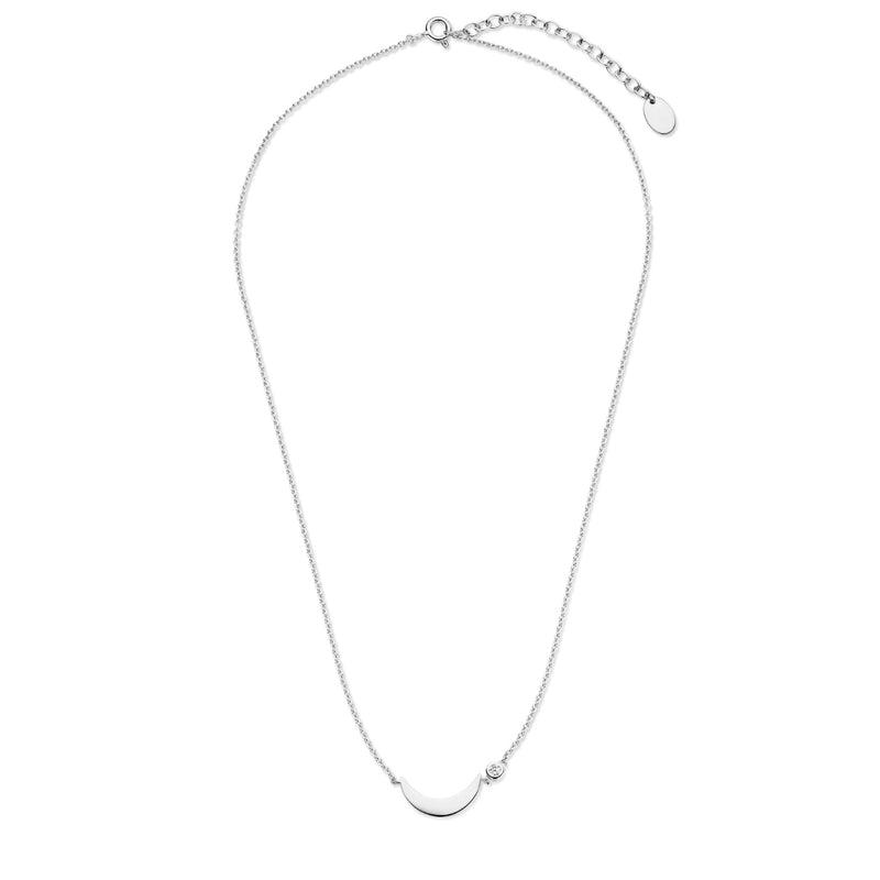 Violet Hamden Luna 925 Sterling Zilveren Ketting met Maan en Witte Zirkonia Steentje VH340045-zoom-