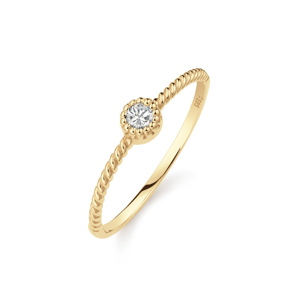 Grimaldi White Topaz Ring | 14 karaat goud