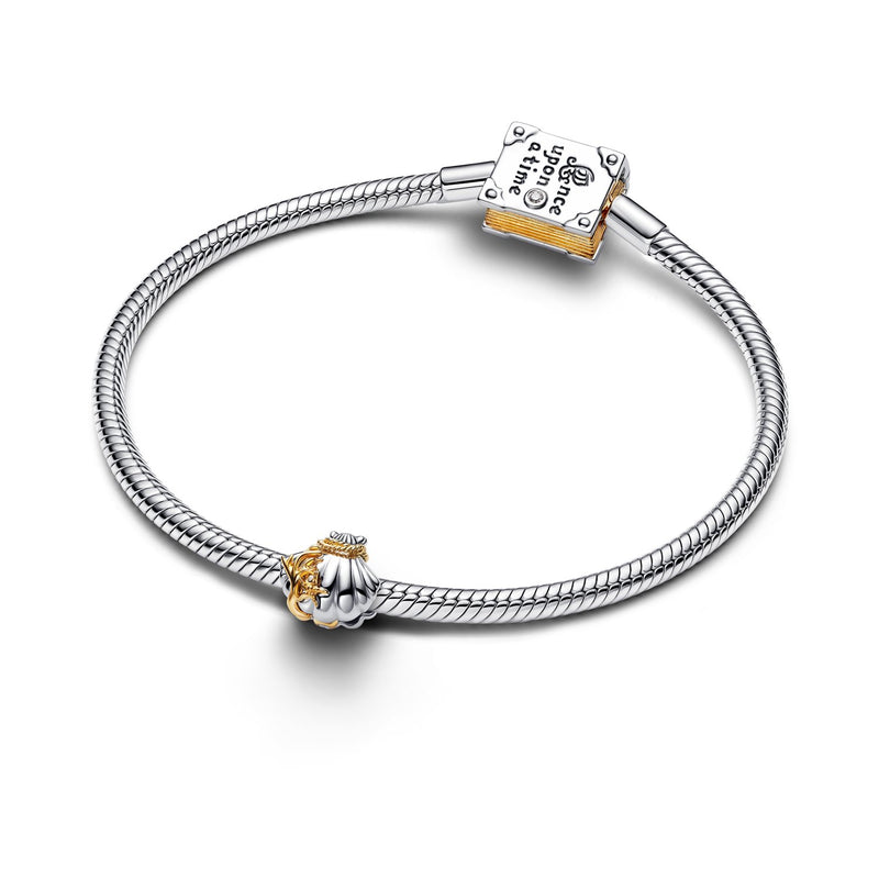 Pandora Disney Verguld 0.012 ct TW Lab-Grown Diamond Disney Prinsessen Ariel Schelp Tweekleurige Bedel 764403C01-zoom-