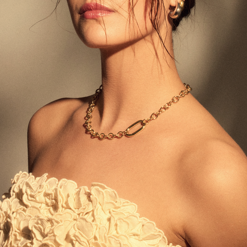 Parte Di Me Bibbiena Poppi Acadia 925 Sterling Zilveren Gold Plated Schakelketting PDM34110-zoom-