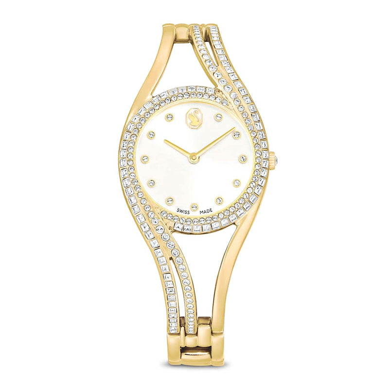 Swarovski Hyperbola Goudkleurig Horloge met Witte Wijzerplaat 5754534-zoom-