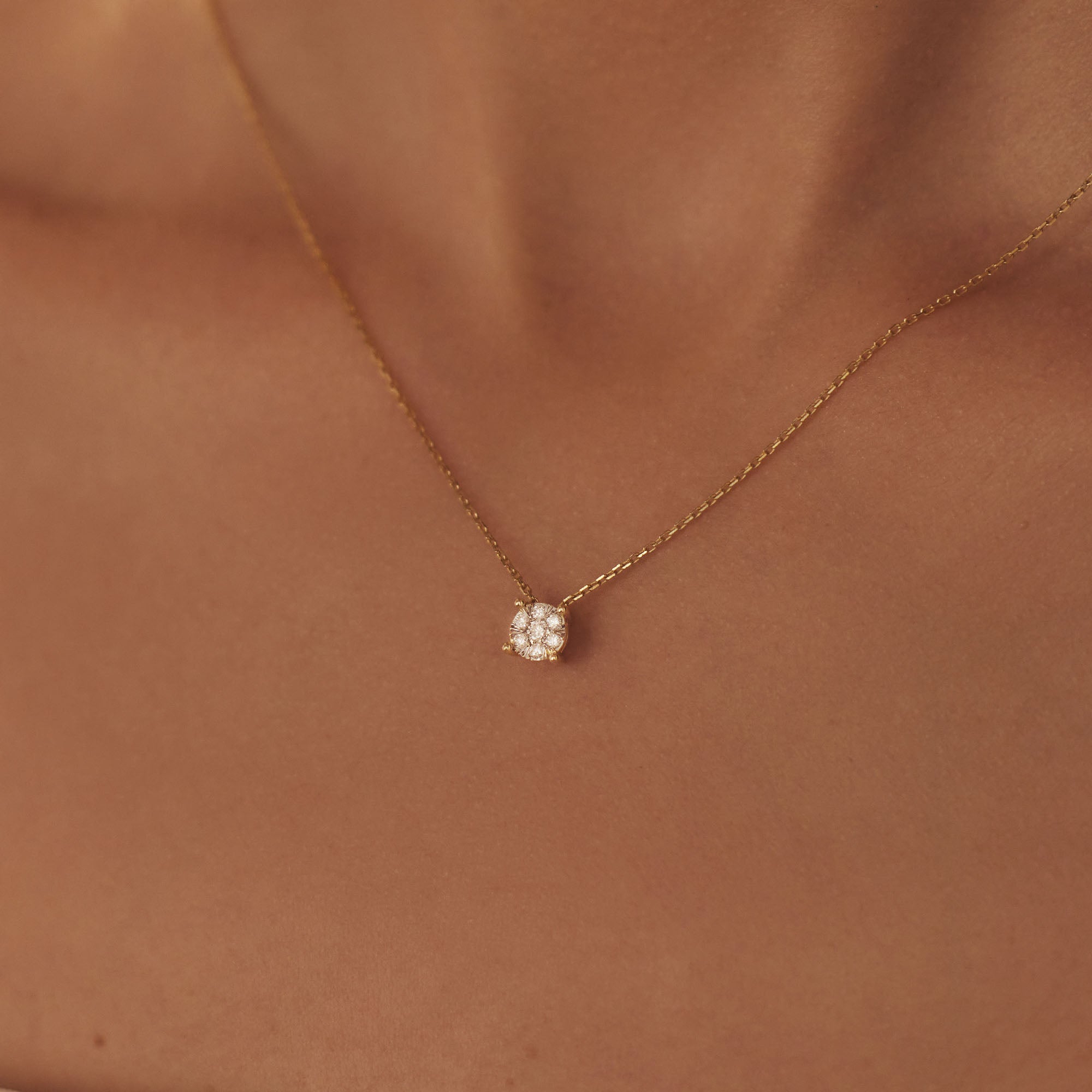 Isabel Bernard De la Paix Hanaé 14 Carat Golden Necklace | diamond 0.14 ct | IBD350008