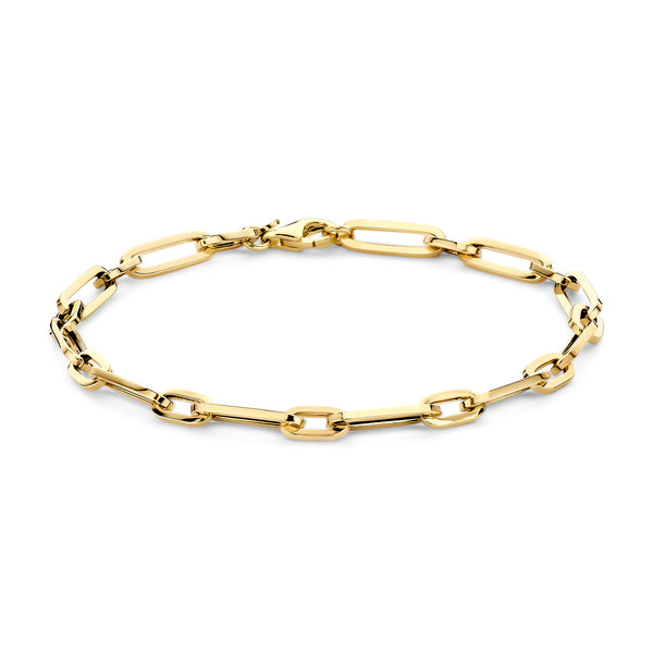 Armband met korte en lange schakels ø 4.2 mm 14k goud