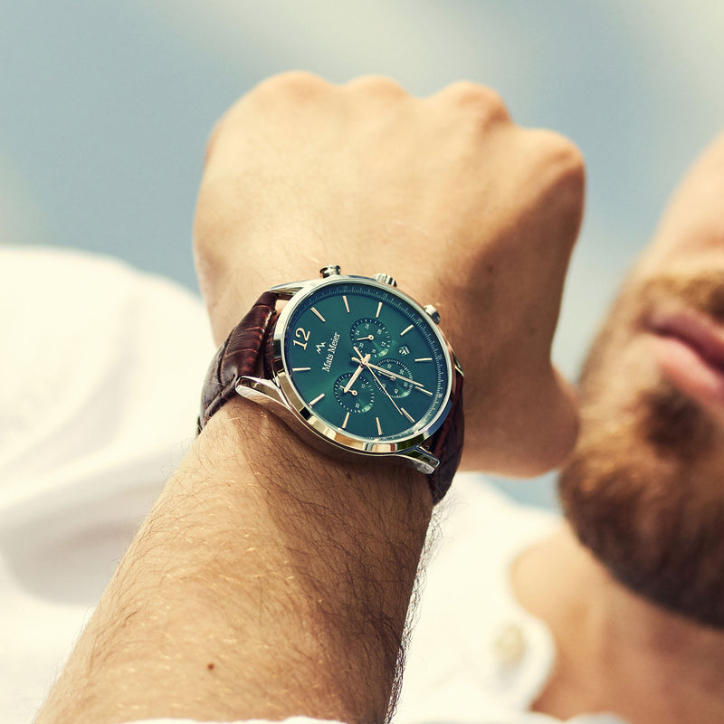 Mats Meier Grand Cornier Chrono Groen/Bruine Horloge MM00121-zoom-
