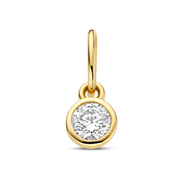 Isabel Bernard Le Marais Ronde Zirkonia 14 karaat gouden bedel IB350060