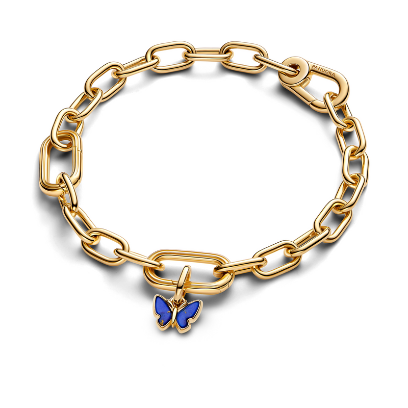 Pandora ME Gold Plated Blue Butterfly Mini Dangle Charm 763825C01-zoom-