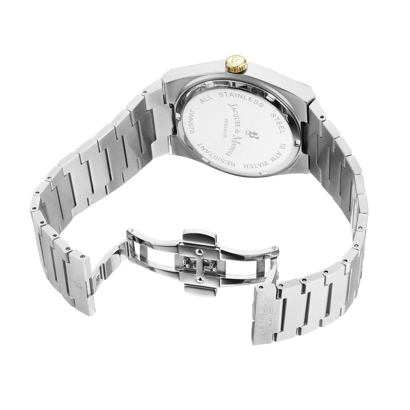 Jacques du Manoir Horizon Gents Multifunction Zilver- en Goudkleurig Herenhorloge JWN05704-zoom-