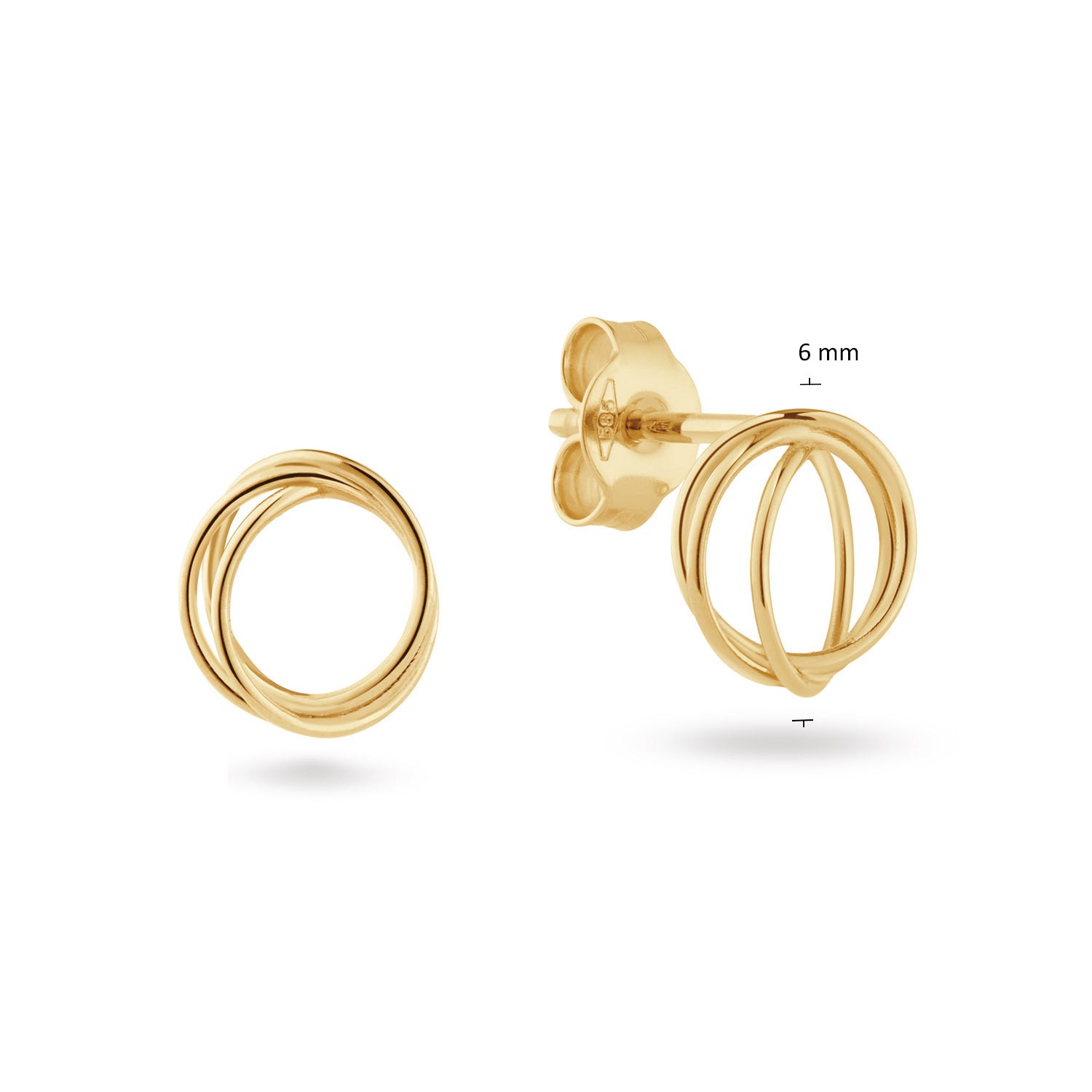 Jackie Gold Spindle 14 Karat Gold Studs JKE25.551
