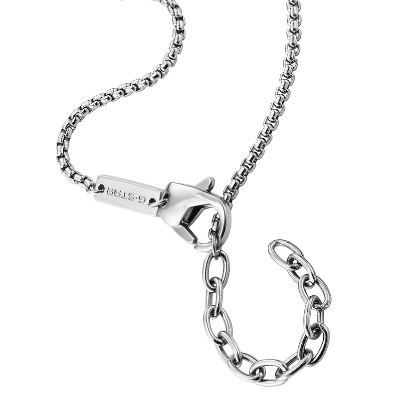 G-STAR D-Tag Zilveren Box Chain Ketting GSJ.102.01-zoom-