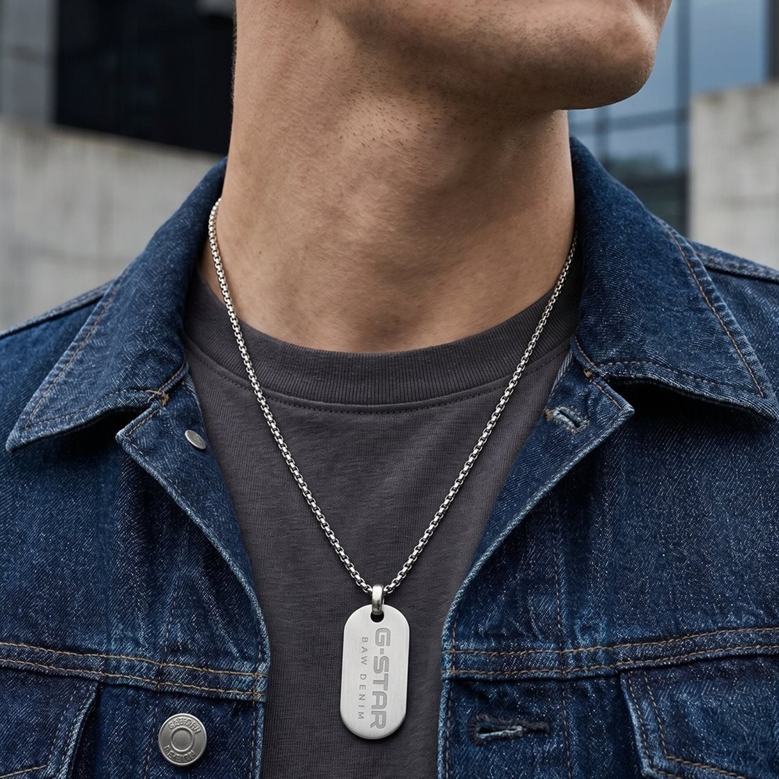 G-STAR ZipPoint Silver Link Necklace GSJ.104.01