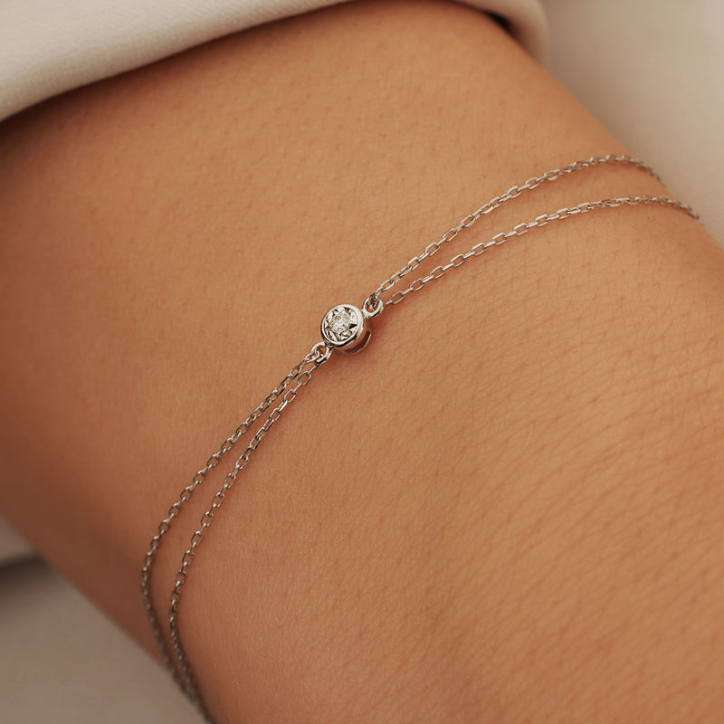 Isabel Bernard De La Paix Inaya 14 Karaat Witgouden Armband | Diamant 0.02 ct | IBD320010-zoom-