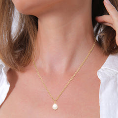 Elli 925 Sterling Silver Pearl Necklace with Pearl 2004-BF-0007727-001