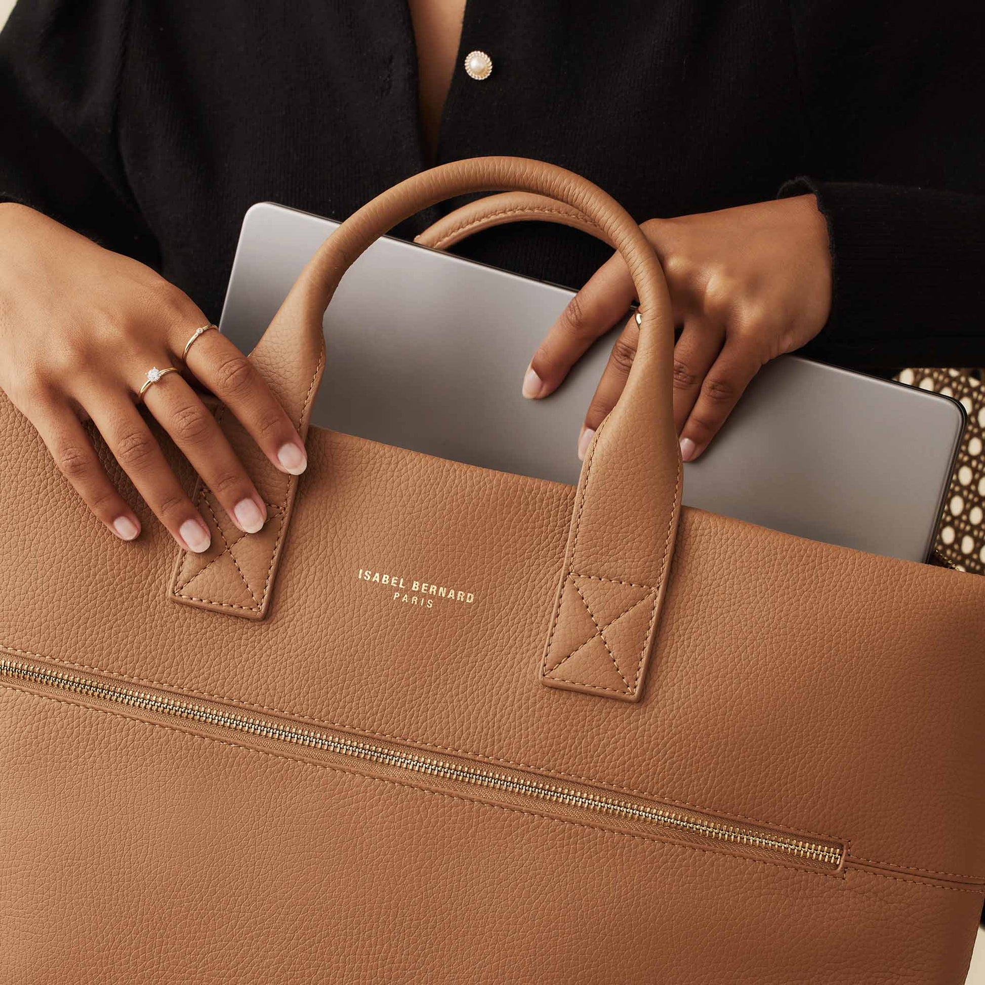 Isabel Bernard Honoré Anique Camel Calfskin Handbag IB25062